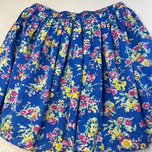 Polo Ralph Lauren Girls Floral Print Skirt Blue Yellow Pink‎ Size L (12-14)